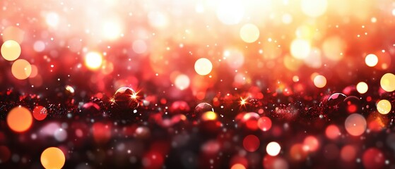 Poster - blurred background with multicolored lights and photo creating a festive atmosphere