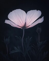 Poster - Delicate pink flower nature dark background close-up natural beauty