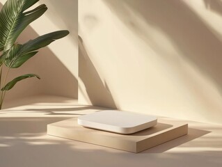 Poster - minimalist design showcase modern space product display neutral tones indoor setting contemporary ae