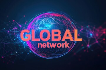 Poster - Creative graphic design for advertising global connectivity in technology
