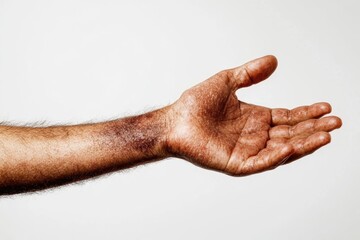 Poster - Graphic layout featuring a hand reaching out against a neutral background