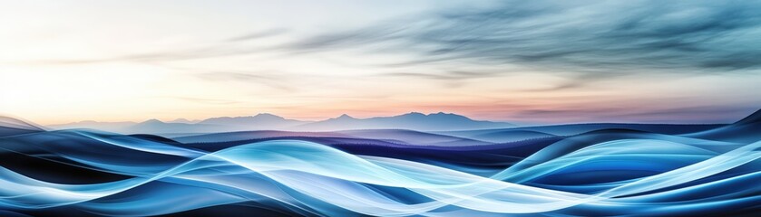 Aufkleber - Blue and white wave pattern with abstract design and artistic photo background