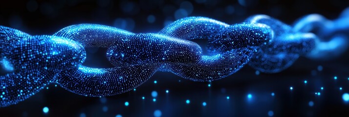 Poster - Visual representation of pulsating dots symbolizing blockchain technology and its interconnectedness