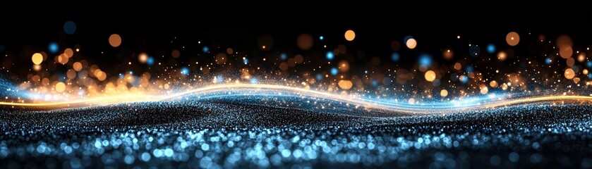 Poster - Abstract background featuring glowing lights and flowing waves in a visually striking design