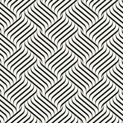 Wall Mural - seamless pattern with geometric waves. endless stylish texture. ripple monochrome background. linear