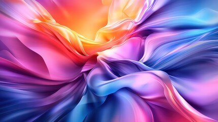 Aufkleber - Abstract background with colorful flowing fabric and soft texture in vibrant hues and patterns