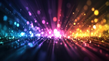 Poster - Abstract background of colorful lights creating a vibrant and dynamic visual display for design projects