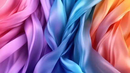 Aufkleber - Colorful silk fabric background with vibrant textures and patterns for design and decoration purposes