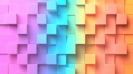 Poster - Colorful background featuring overlapping squares in various colors and patterns for creative design projects