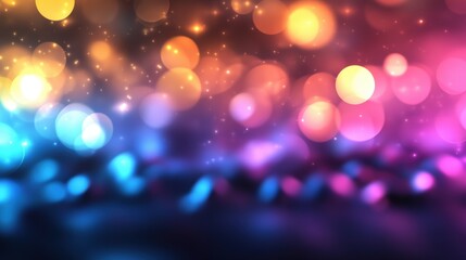Poster - Abstract blurred lights background with bokeh effect for creative design and photography projects