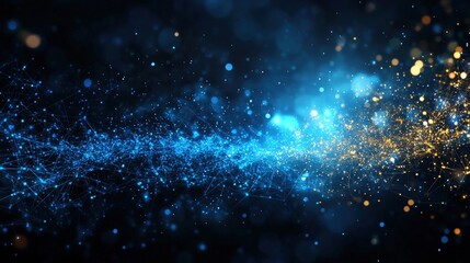 Aufkleber - Abstract background of blue and gold particles creating a textured artistic design for visual projects