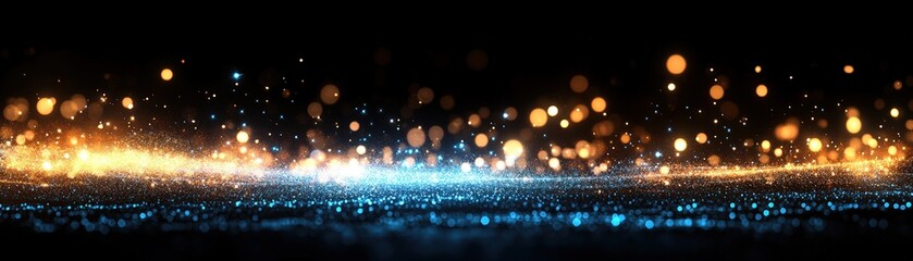 Poster - Glowing lights on a dark background creating an abstract visual effect for photography and design