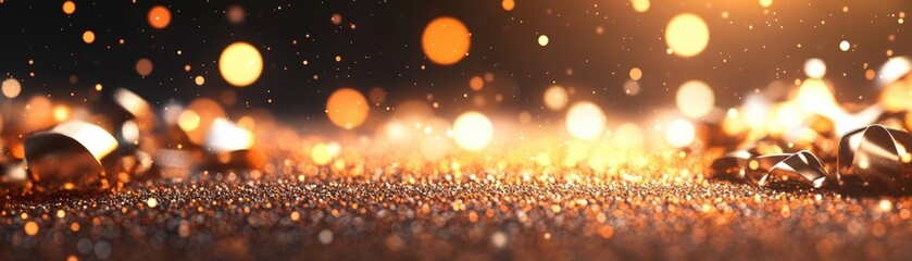 Poster - Gold glitter background with sparkling texture for creative designs and photo applications