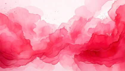 Poster - abstract red pink watercolor creates serene background cover design