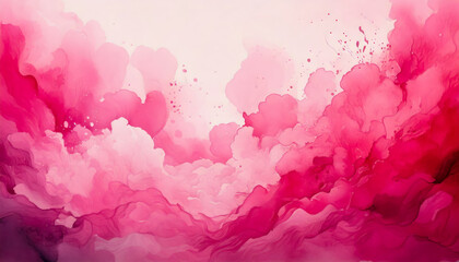 Poster - abstract red pink watercolor creates serene background cover design