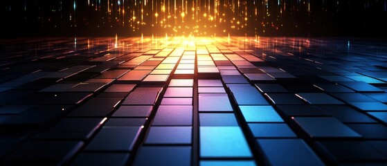 Poster - Colorful abstract background featuring multiple squares in various sizes and vibrant hues