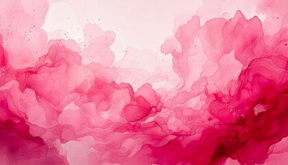 Poster - abstract red pink watercolor creates serene background cover design