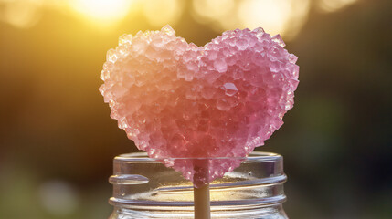 Poster -  heart rock candy stick