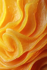 Poster - Vibrant Close-Up of Delicate Yellow Petals Unfolding in Beautiful Curves and Layers, Showcasing Nature's Artistry and Intricate Patterns