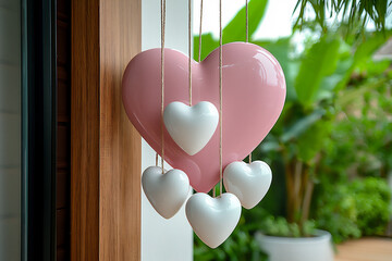 Poster -  heart wind chime