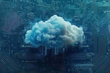 Fototapete - An abstract representation of a cloud server .