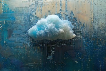 Fototapete - An abstract representation of a cloud server .