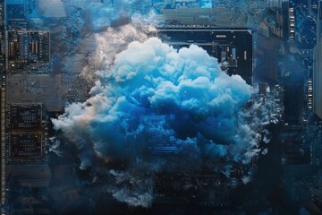 Fototapete - An abstract representation of a cloud server .