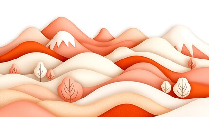 Mountain range background with small trees for website or print use