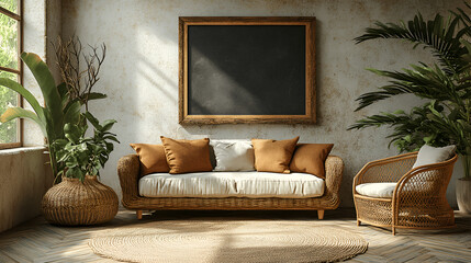 Wall Mural - A Bohemian-style room.