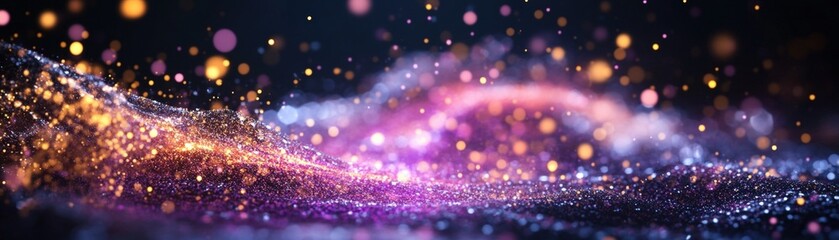 Poster - Abstract background featuring colorful lights and particles creating a vibrant and dynamic visual effect