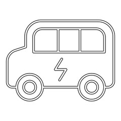 Poster - Electric car icon in line style