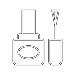 Sticker - Nail polish icon in line style