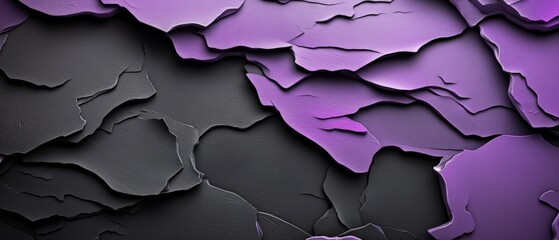 Poster - Purple wallpaper with visible cracks and texture detail for background design or artistic purposes