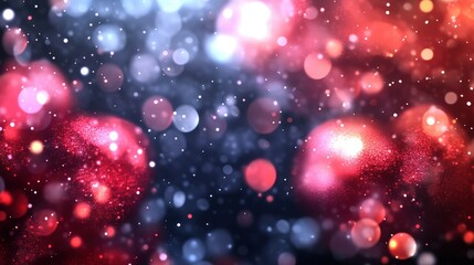 Poster - Blurry background with red and blue lights creating an abstract light pattern for artistic photography