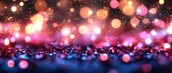 Poster - Abstract blurred lights background with colorful bokeh effects for creative design purposes