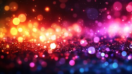 Poster - Colorful bokeh lights background with soft focus and blurred photo effects for artistic design and decoration
