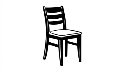 Poster - Simple chair, isolated, white background, home decor