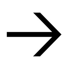 Wall Mural - Thin Right Arrow Symbol in Black