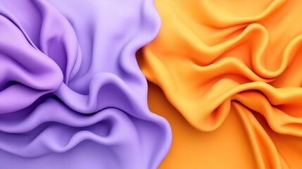 Poster - Two different colored silk fabrics displayed together on a neutral background for textile photography