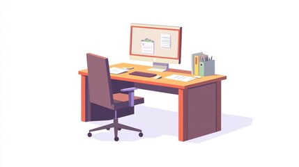 Poster - Office Desk Setup Work from Home Computer