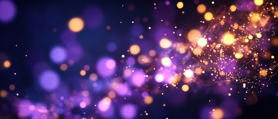 Poster - Abstract blur of colorful light trails and shapes creating a dynamic visual effect in dark background