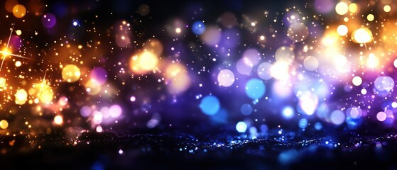 Poster - Abstract colorful lights background with blurred bokeh effects for design and artistic projects