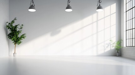 Poster - Interior room featuring a green plant placed next to a window on a bright sunny day