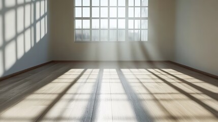 Poster - Bright room with window allowing natural light to illuminate interior space and photo on the wall