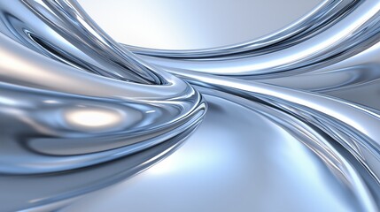 Wall Mural - Abstract digital art piece that appears to be made up of multiple curved lines that create a wave-like pattern. the lines are silver in color and have a shiny, metallic appearance.