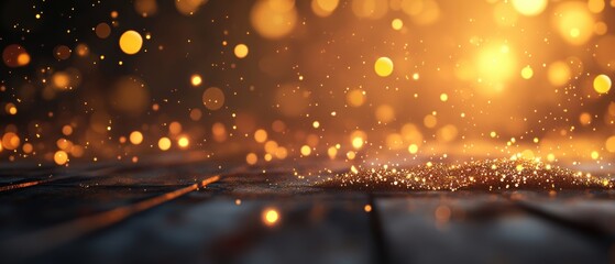 Poster - Wooden floor background with blurred light and soft photo effect for design and decoration
