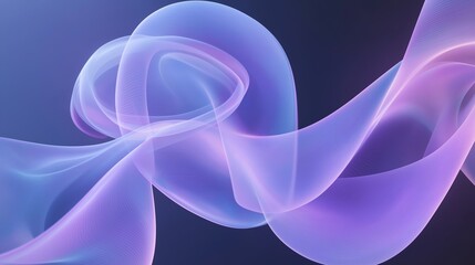 Abstract digital art piece with a dark blue background. it features two curved lines that form a wave-like shape, creating a sense of movement and energy.