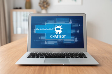 Poster - chatbot software application for modish online business that automatically reply to customer questio
