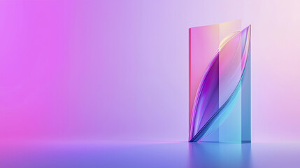 Poster - sleek, futuristic design featuring colorful translucent panels in gradient of pink and blue hues, creating modern aesthetic