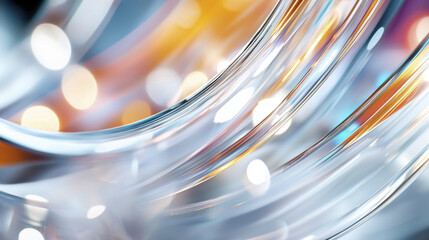 Poster - Abstract glass curves with vibrant colors and soft bokeh lights create mesmerizing visual effect